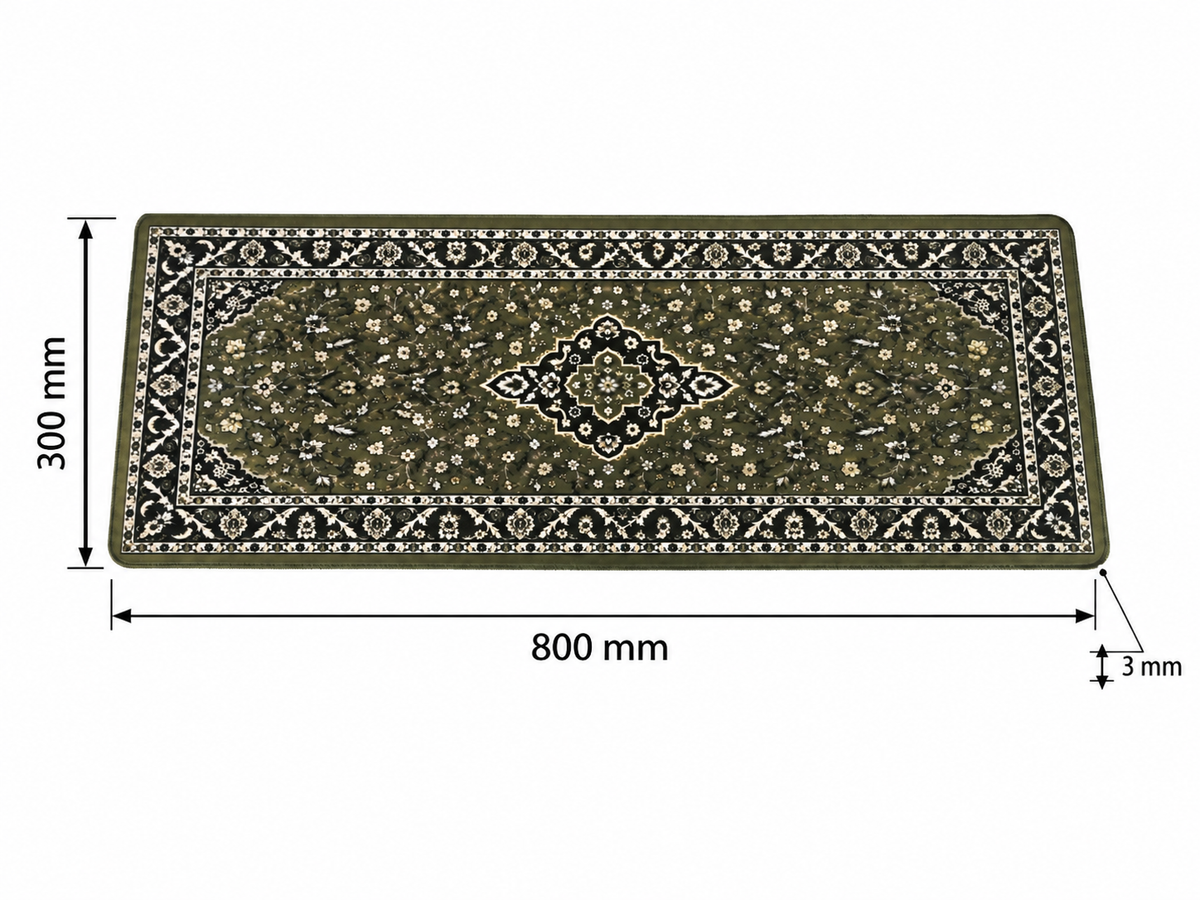 RawdahDesk Masjid an-Nabawi Rawdah XXL Mousepad, Black and Olive, Current Design