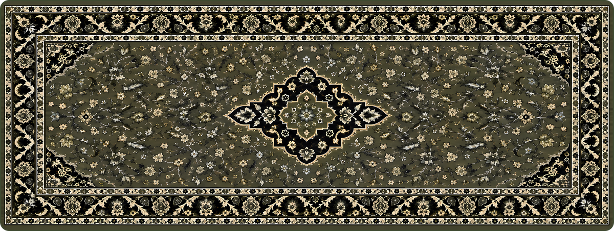 RawdahDesk XXL desk mat, black and olive, current Rawdah carpet design