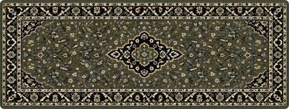 RawdahDesk XXL desk mat, black and olive, current Rawdah carpet design